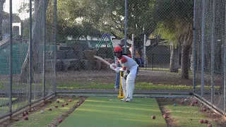 Net Practice, cricket batting by 11 years old boy, JUNE 2021