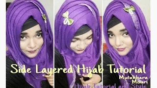 Side Layered Hijab Tutorial for Party Wear || Mutahhara♡