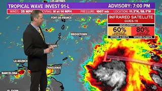 Tropics update: Invest 91-L heading for the Caribbean