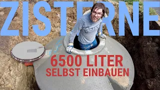 #Betonzisterne einbauen: Ausgraben, Zisterne setzen, Deckel mörteln, Rohr ran, fertig!