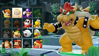 Super Mario Party - Mario vs Luigi vs Peach vs Bowser - Whomp's Domino Ruins