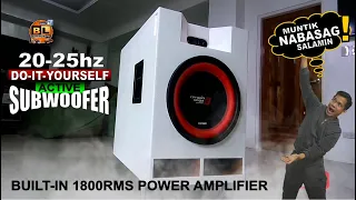 Powered active SUBWOOFER Speaker Box Full DIY Tutorial | Built-In Power 1800w Amplifier @AleksOnDIY