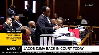 Former President Zuma back in court today
