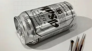 Pencil Drawing Can of Beer・鉛筆画 スーパードライ 描いてみた