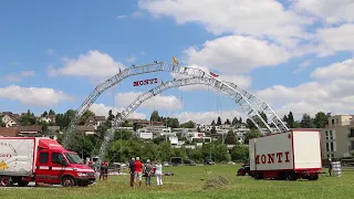 Circus Monti – Erster Aufbau Bogenmasten