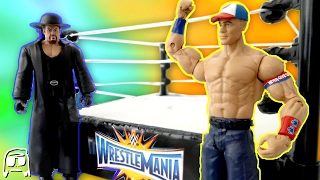 WWE Wrestlemania 33 John Cena vs Undertaker Toys R Us Exclusive Network Ring Playset Review!!