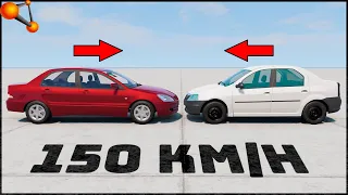 MITSUBISHI LANCER vs DACIA LOGAN! 150 Km/H CRASH TEST! - BeamNg Drive