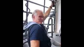 Dolph Lundgren TRAINS in the GYM with a Cat