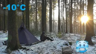 Übernachtung im Wald bei -10°C mit Zeltofen/Bushcraft