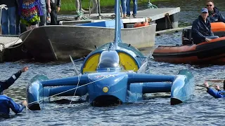 Bluebird K7 being launched in Loch Fad 04/08/2018