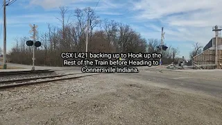 HiDef-CSX L421 picking up Grain Cars in Glenwood Indiana