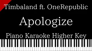 【Piano Karaoke Instrumental】Apologize ft. OneRepublic / Timbaland 【Higher Key】