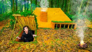 Build Secret Underground House In The Forest With A Large Swimming Pool - Primitive Survival