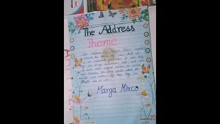 #ENGLISH PROJECT #Class11#THE ADDRESS #Snapshots