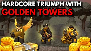 HARDCORE TRIUMPH WITH GOLDEN TOWERS + SUPPORT | ROBLOX Tower Defense Simulator