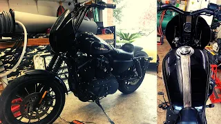 Swapping Harley Sportster Gas Tank - 3.3 Gallon Peanut to 4.5 Gallon