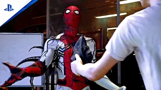 Marvel's Spider-Man 2 Peter's Holland Anti Symbiote Suit Gives Lizard Jr A Rent Free Full Battle