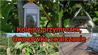 Z Sadu 15 Maj 2024. I znów przymrozek. Zabiegi na owocówkę. Sucho w sadzie, zestaw awaryjny w akcji