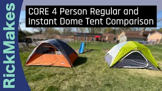 CORE 4 Person Regular and Instant Dome Tent Comparison