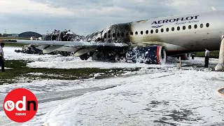 Dramatic video shows Russian plane in flames