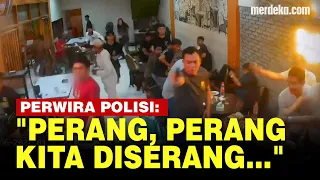 TERIAKAN PERANG, Geng Pemuda Serang Warkop Isi Perwira Polisi Bersenjata Sigap Lawan Balik