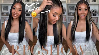 *NEW* UPGRADED NATURAL GROWTH HAIRLINE 😳 PEEKABOO HIGHLIGHTED YAKI STRAIGHT WIG REVIEW| FT. RPGSHOW
