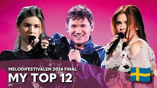 Melodifestivalen 2024 Final - My Top 12