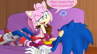 Amy Tries Sonic's Look - Sonic x Amy (Sonamy) Comic Dub Compilation