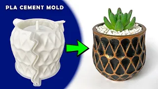 Metallic bronze painting technique Pot casting 3D mold
