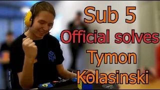 Top rubik's cube 3x3 solves by Tymon Kolasinski | All Tymon's sub 5 official wca singles