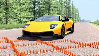 Massive Spike Strip Pileup Crashes #36 – BeamNG Drive | CrashBoomPunk