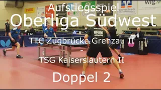 Oberliga Südwest | TTC Zugbrücke Grenzau II- TSG Kaiserslautern II | Doppel 2