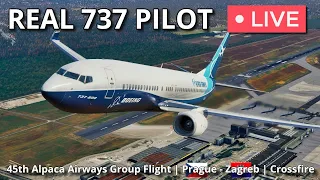 45th Alpaca Airways Group Flight | Prague – Zagreb Crossfire | ZIBO MOD 737 in X-Plane 12