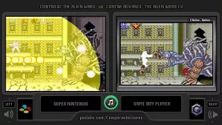 Contra III vs Contra Advance (SNES vs GBA) Side by Side Comparison (The Alien Wars EX Comparison)