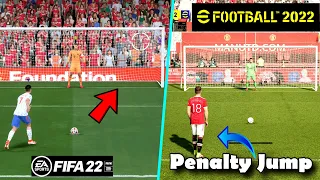 FIFA 22 vs eFootball 2022 - PENALTY KICKS Comparison ft. Messi, Ronaldo, Pogba | Fujimarupes