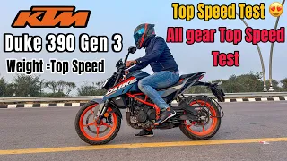2024 Ktm Duke 390 Gen 3 All Gear Top Speed Test || Weight Jyada Hone Per Top Speed Kam