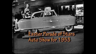 Auto Show 1953 at The Waldorf Astoria in New York. Easter Parade Of Stars.  Collector automobiles.