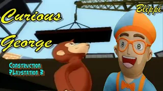 BLIPPI and CURIOUSE GEORGE AT THE CONSTRUCTION SITE Learning for kids