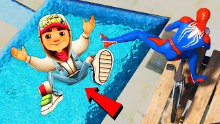 GTA 5 Water Ragdolls Spiderman vs Subway Surfers Jumps/Fails #80 (Euphoria physics Funny Moments)