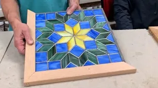 Framing a Stained Glass Panel with Zinc and Oak Framing Stock #FacebookLive