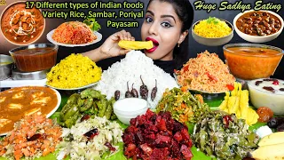 ASMR South Indian Thali Sadhya Fried Rice,Sambar,Kheer,Veg Stir Fry ASMR Eating Food Challenge Video