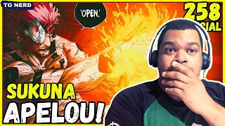 REACT |😱SUKUNA ABRE SUA FORNALHA DIVíNA E AGORA TUDO ESTÁ... JUJUTSU KAISEN 258 OFICIAL