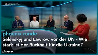 phoenixRunde: Selenskyj und Lawrow vor der UN - Wie stark ist der Rückhalt für die Ukraine?