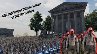 1000 Jedi Knights Defends Temple vs 500,000 Zombies | Ultimate Epic Battle Simulator 2