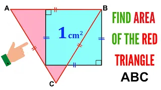 Can you find area of the red Triangle ABC? | Square and Equilateral triangle | [Math Olympiad]
