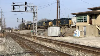 Train Zips Over Curved Trestle Past Manned RR Tower & Train On Mile Long Trestle In West Virginia!