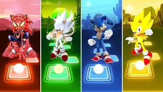 Spiderman Sonic 🆚 Hyper Sonic 🆚 Sonic The Hedgehog 🆚 Super Sonic | Sonic EDM Rush Gameplay