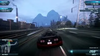 NFS Most Wanted 2012: Bugatti Veyron Vitesse Top Speed 280mph / 451 kmh [Ultimate Speed Pack DLC]