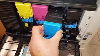 How to change toner cartridge in Bizhub C35 Konica Minolta