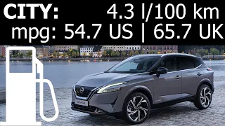 Nissan Qashqai e-power: CITY fuel consumption economy real-life test mpg l/100 km urban area traffic